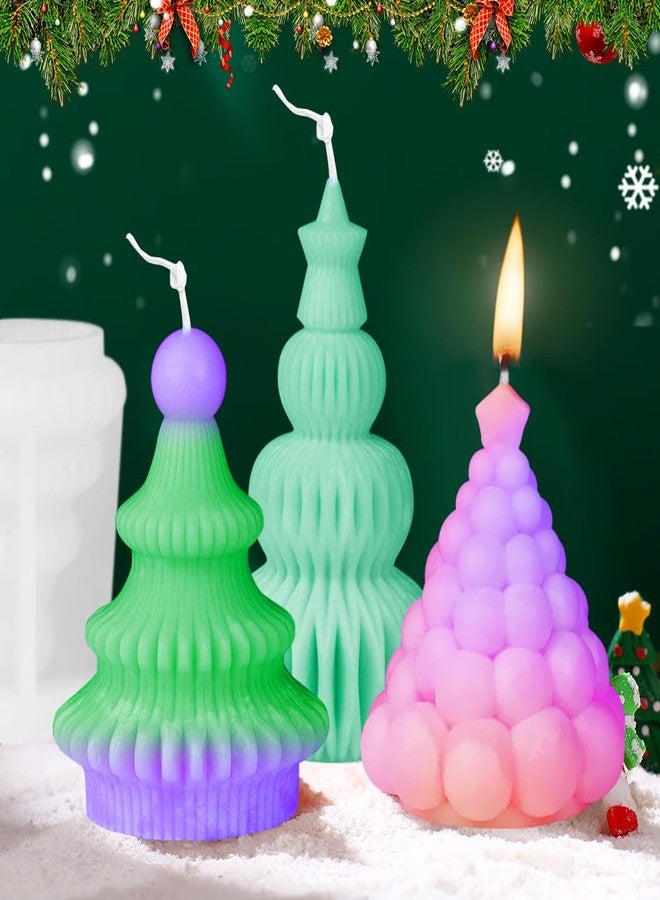 CNYMANY 3 pcs Christmas Tree Candle Molds, CNYMANY 3D Xmas Tree Shape Silicone Candle Making Mold Resin Epoxy Mould Soap Mold Craft Making Tool for Wax Chocolate Party Eve Dinner Festival Home Décor - Image 4