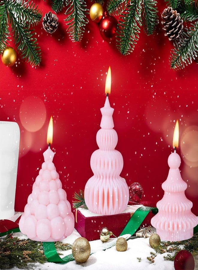 CNYMANY 3 pcs Christmas Tree Candle Molds, CNYMANY 3D Xmas Tree Shape Silicone Candle Making Mold Resin Epoxy Mould Soap Mold Craft Making Tool for Wax Chocolate Party Eve Dinner Festival Home Décor - Image 3