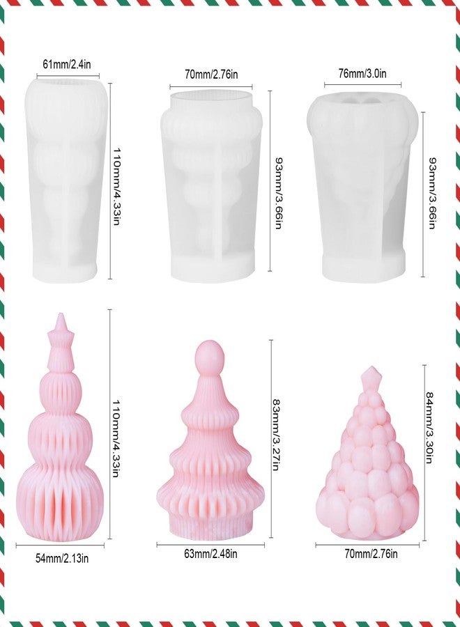 CNYMANY 3 pcs Christmas Tree Candle Molds, CNYMANY 3D Xmas Tree Shape Silicone Candle Making Mold Resin Epoxy Mould Soap Mold Craft Making Tool for Wax Chocolate Party Eve Dinner Festival Home Décor - Image 2