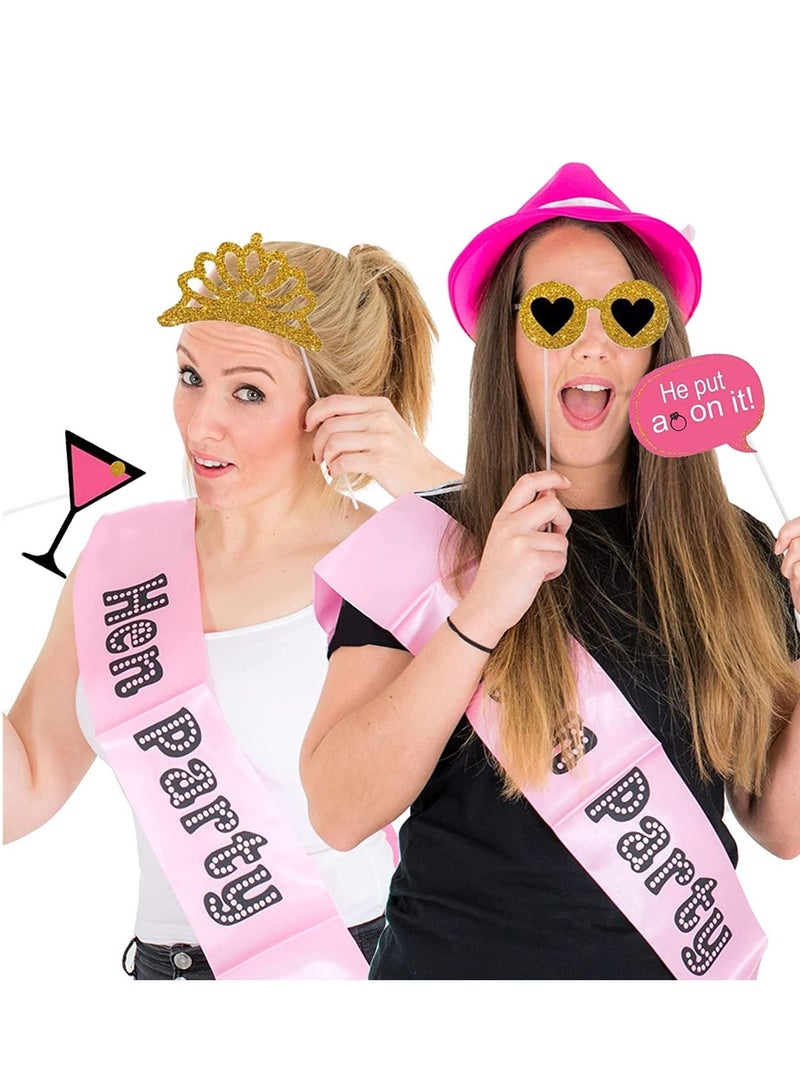 Excefore Hen Party Photo Booth Props, Fashionable Do Accessories 20Pcs Team Bride Selfie Props and Wedding Bridal Shower Decorations Night Games - Image 3