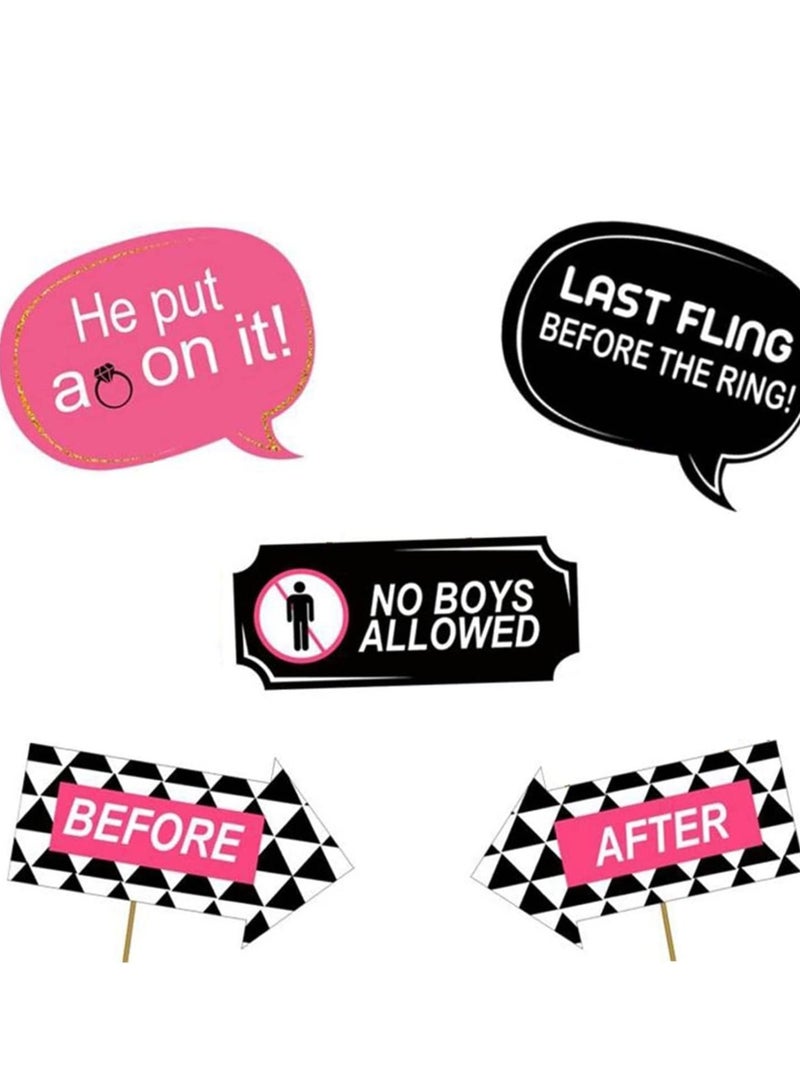 Excefore Hen Party Photo Booth Props, Fashionable Do Accessories 20Pcs Team Bride Selfie Props and Wedding Bridal Shower Decorations Night Games - Image 4