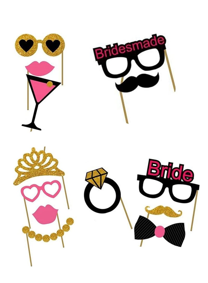 Excefore Hen Party Photo Booth Props, Fashionable Do Accessories 20Pcs Team Bride Selfie Props and Wedding Bridal Shower Decorations Night Games - Image 5