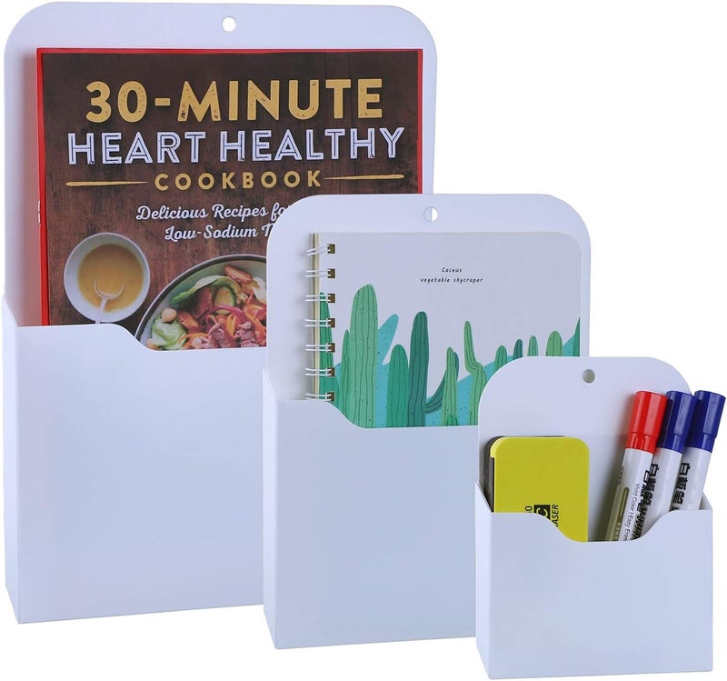 Antner 3 Pack Magnetic File Holder Magnetic Wall File Organizer Refrigerator Storage Pocket Mail Planners Case for Whiteboard, Refrigerator, Metal Locker, L/M/S Size - Image 1