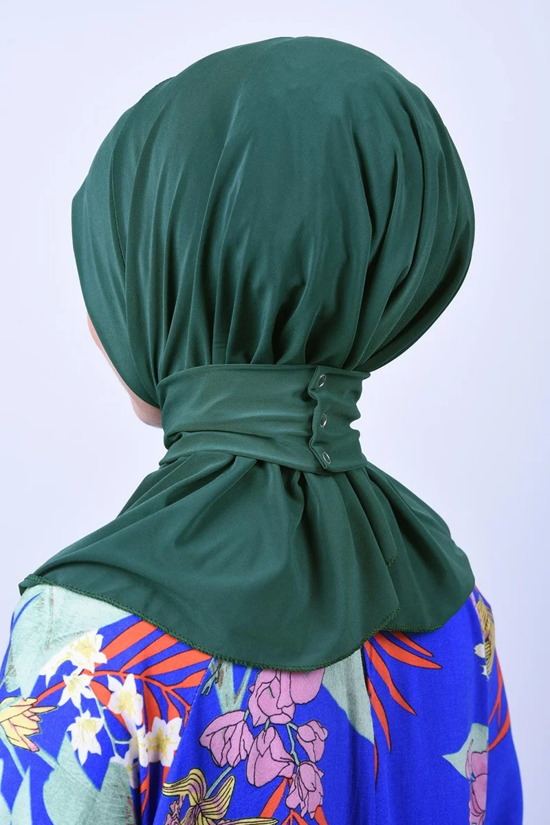بيليفانتي كولكشن Women's Hijab Snap Bone Sandy Hijab Neck Collar Bone Emerald Green