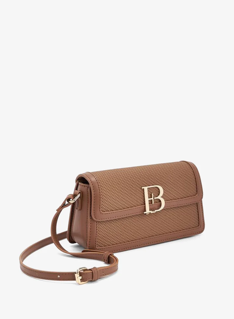 Flora Bella By Shoexpress BROWN Flora Bella Textured Crossbody Bag with Adjustable Shoulder Strap for Women | Best Price UAE