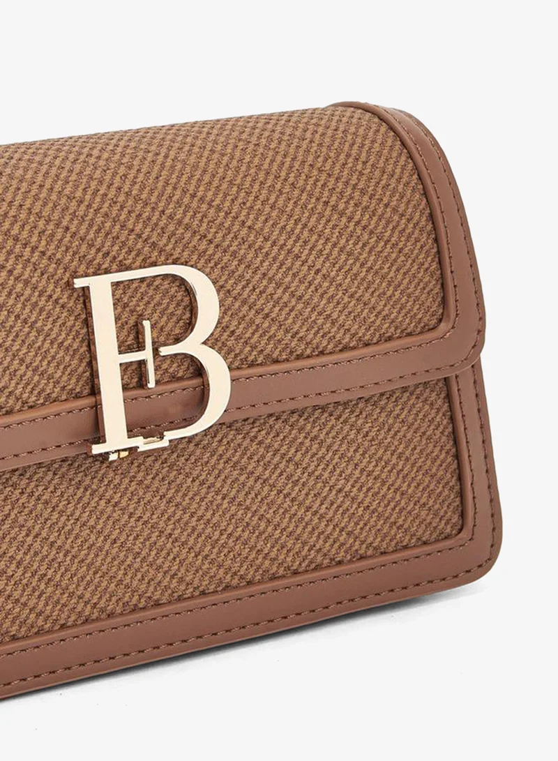 Flora Bella By Shoexpress BROWN Flora Bella Textured Crossbody Bag with Adjustable Shoulder Strap for Women | Best Price UAE