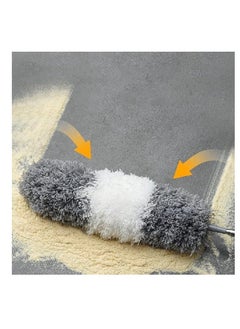 Generic Set Duster Adjustable Bending Telescopic Duster with Stainless Steel Pole Ceiling Web Crevice Corner Household Dusting Cleaner Handle Dusters Brushes 245 CM Length  - Image 3