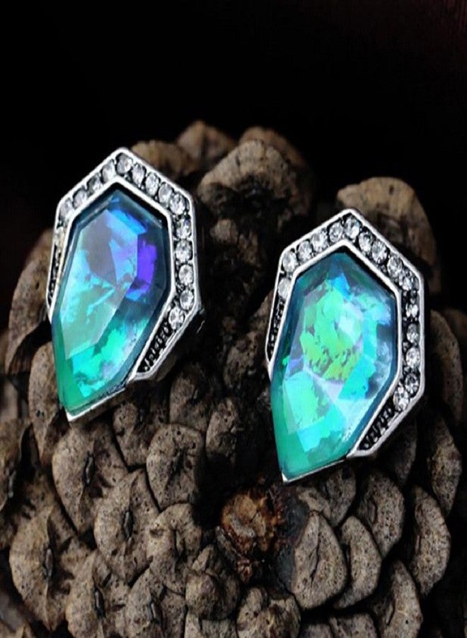 RUVEE Glitterati Auora Galaxy Crystal Alloy Stud Earrings for Women and Girls - Image 5