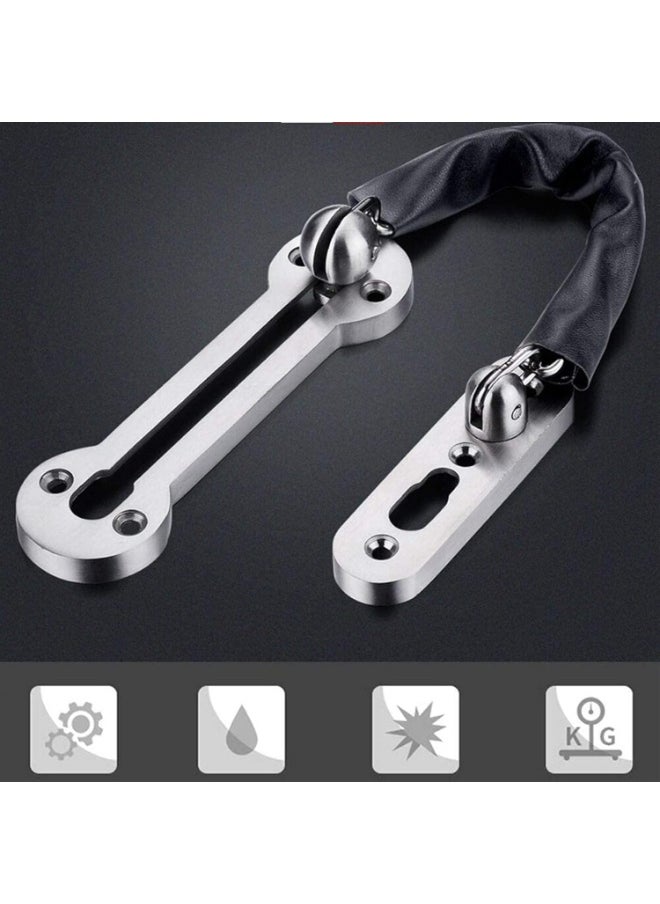 Generic Stainless Steel Door Chain Lock with Leather Cover – Slide Bolt Safety Lock – Anti-Theft Security Chain for Home & Office – Child Safe – Easy to Install  - Image 5