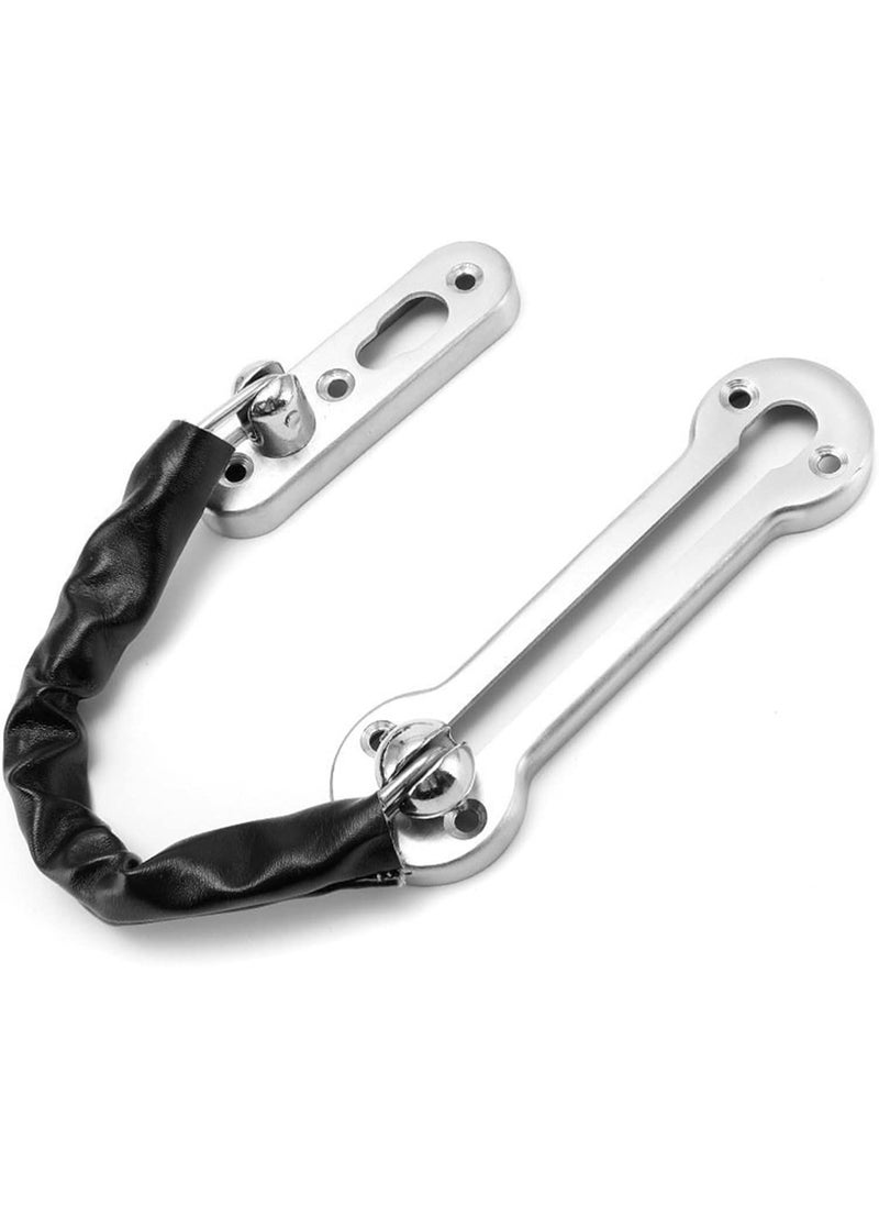 Generic Stainless Steel Door Chain Lock with Leather Cover – Slide Bolt Safety Lock – Anti-Theft Security Chain for Home & Office – Child Safe – Easy to Install  - Image 3