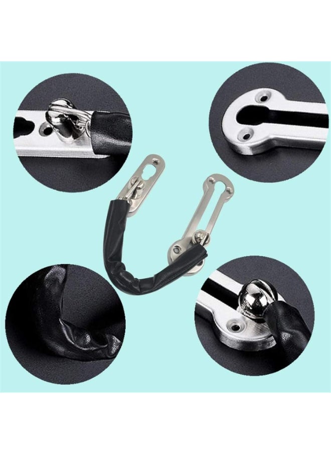 Generic Stainless Steel Door Chain Lock with Leather Cover – Slide Bolt Safety Lock – Anti-Theft Security Chain for Home & Office – Child Safe – Easy to Install  - Image 4