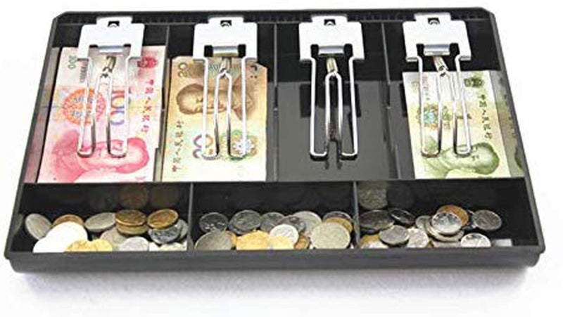 Homava ABS Plastic Cash Drawer, 4 Cash and 3 Coin Organizer for Supermarket, 7 Slot, 32.2 X 3.5 X 24.5 CM, Black - Image 5