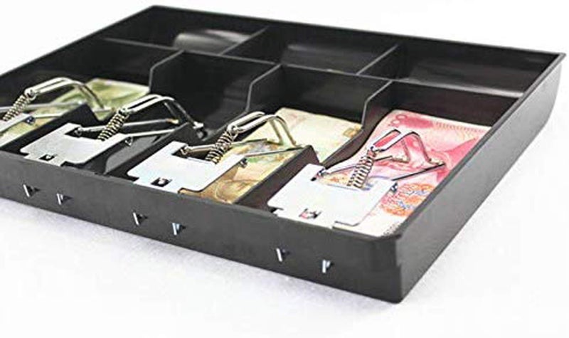 Homava ABS Plastic Cash Drawer, 4 Cash and 3 Coin Organizer for Supermarket, 7 Slot, 32.2 X 3.5 X 24.5 CM, Black - Image 3
