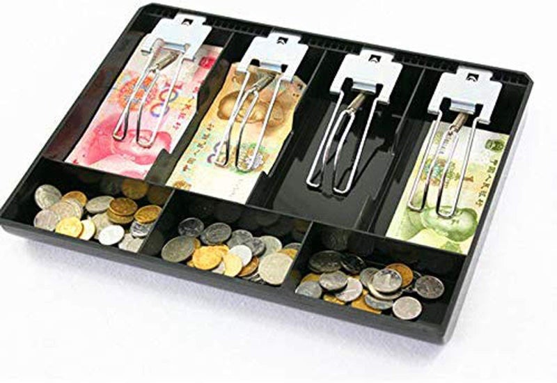 Homava ABS Plastic Cash Drawer, 4 Cash and 3 Coin Organizer for Supermarket, 7 Slot, 32.2 X 3.5 X 24.5 CM, Black - Image 4