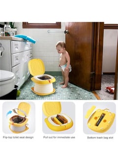 Gonice Portable Potty Training Seat for Toddler Travel,Toilet Potty Chair Potty Training Toilet Seat with Storage Bag Emergency Folding Toilet Toddler Travel Potty Seat Home Car Camping Use (Yellow)  - Image 5
