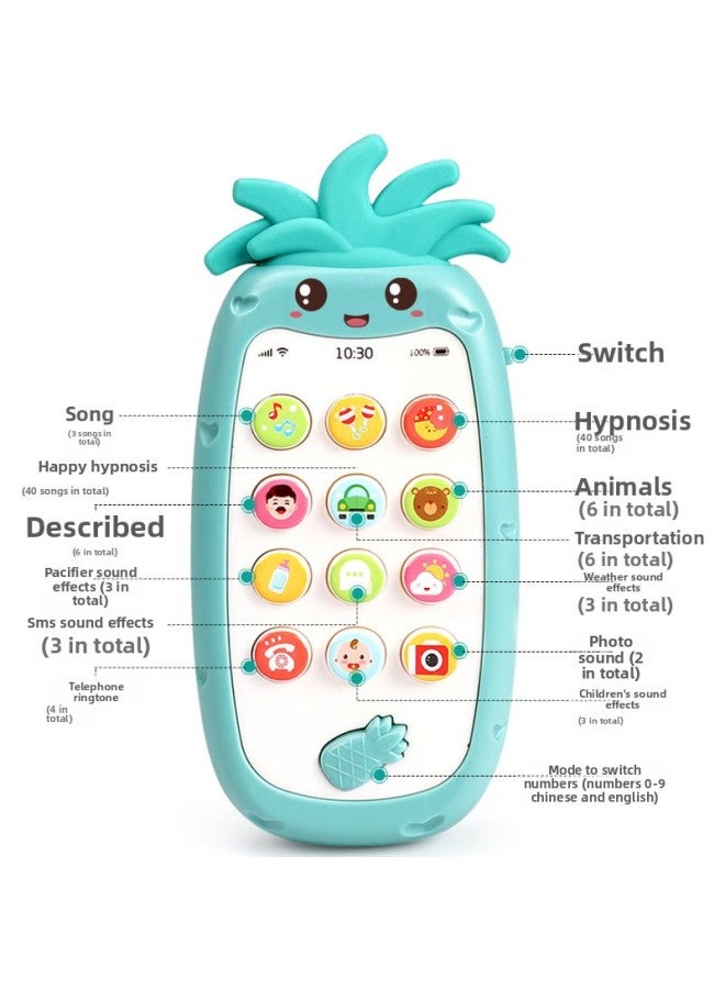 Children's Toy Mobile Phone Simulation Boy Model Phone Toy Baby Can Bite Can Sing Early Education Puzzle Girl-Color:Green PineFor Apple - Image 5