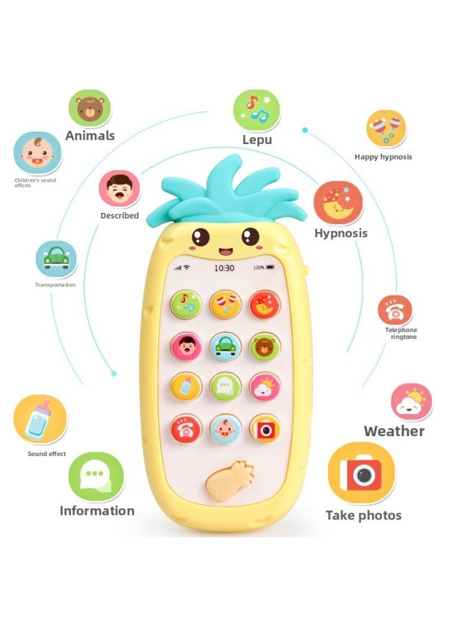 Children's Toy Mobile Phone Simulation Boy Model Phone Toy Baby Can Bite Can Sing Early Education Puzzle Girl-Color:Green PineFor Apple - Image 4