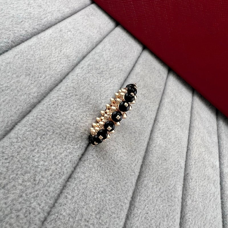 New Rivet Color Stone Ring for Women - Unique Fashion Design with Single Row Beads