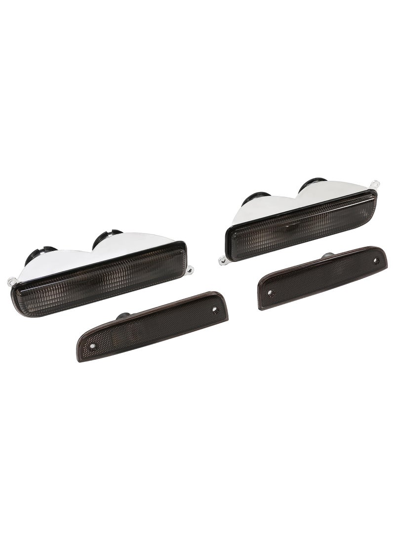 ECOTRIC ECOTRIC Front Corner + Bumper Signal Lights Compatible with 1997-2001 Jeep Cherokee XJ Smoke Lens 4Pcs  - Image 2