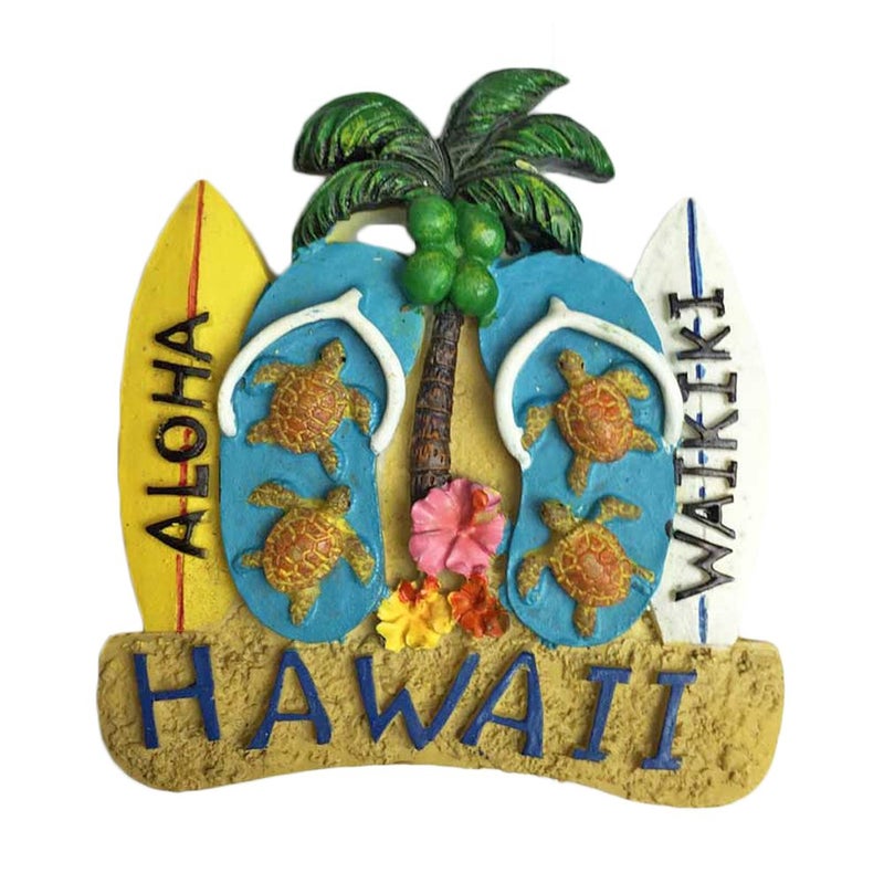 Wedarego Hawaii USA America Refrigerator Magnet 3D Beach Slipper Travel Sticker Souvenirs CollectionHome  Kitchen DecorationUSA Fridge Magnet from China