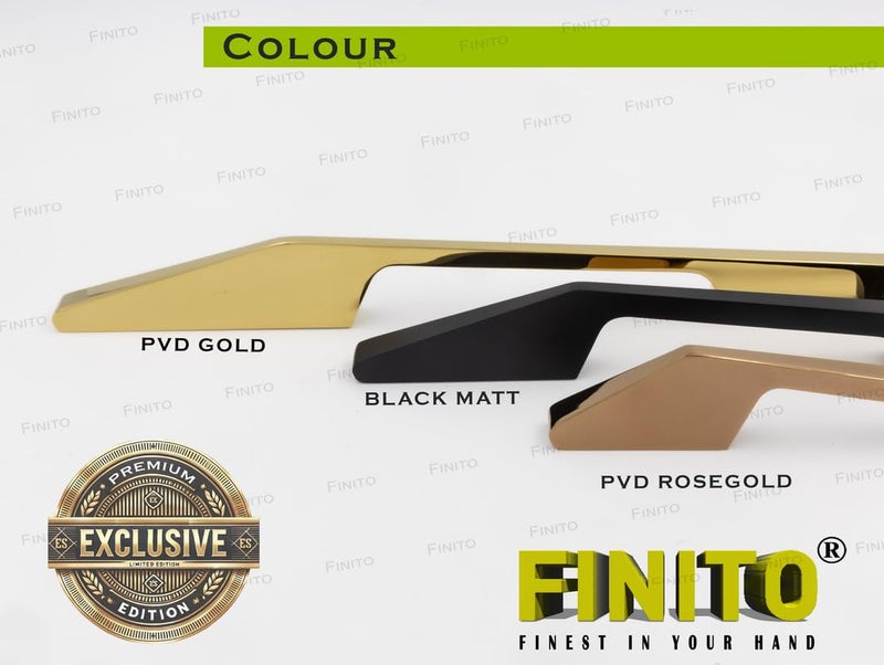 FINITO FINITO Black Matt Finish Door Handle for Wardrobe Wardrobe Handle 8 Inch Wardrobe Long Handle Best for Premium Wardrobe Pack of 2 Pieces  - Image 2