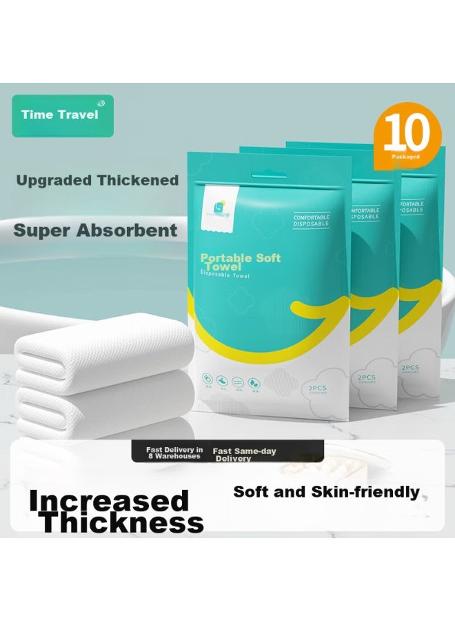 Sometimes Light Disposable Towels, Extra Large And Thick, Non-compressed Face Towels, Travel-friendly, Pack Of 10 - Image 1