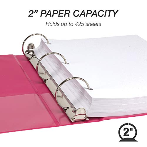 Samsill Fashion Color 3 Ring Storage Binders, 2 Inch Round Ring, Assorted Colors, Bulk Binder 12 Pack - Image 2