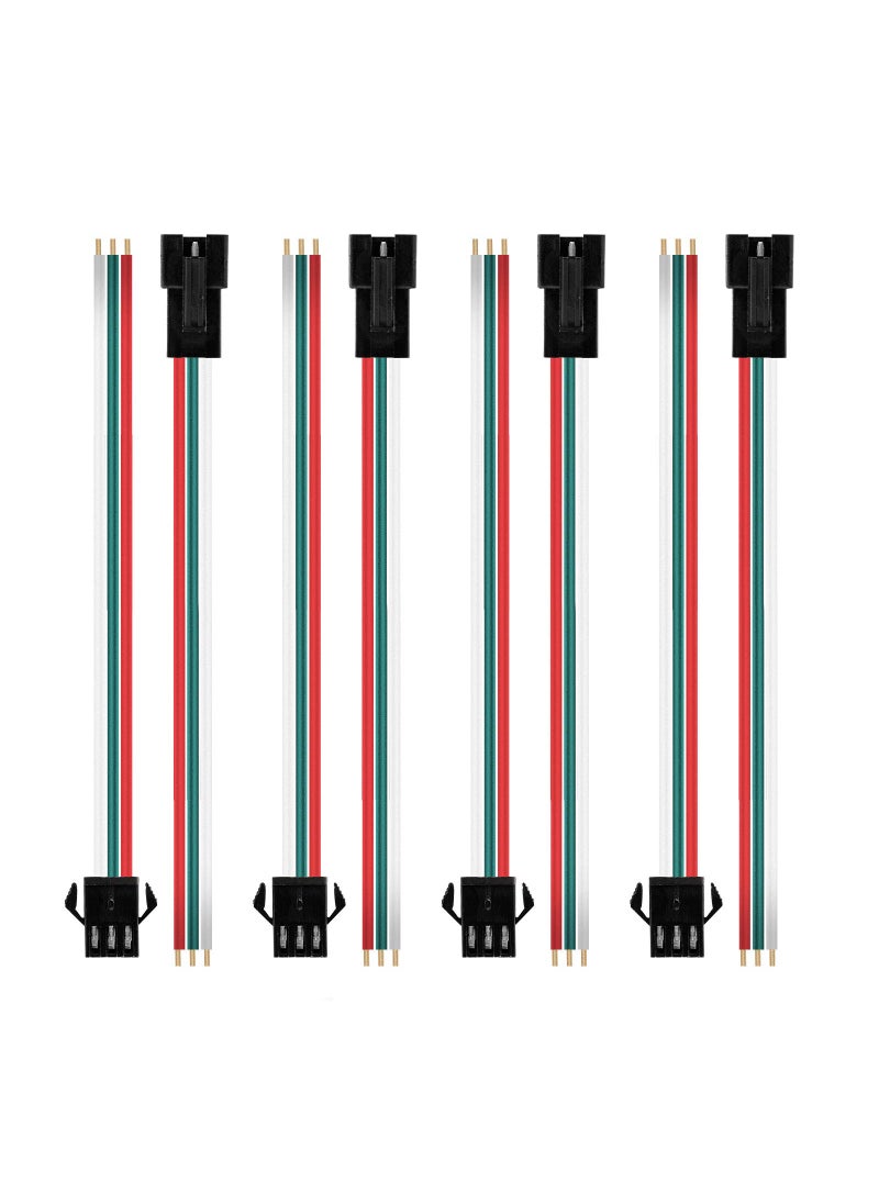 BTF-LIGHTING BTF-LIGHTING 20 Pairs JST SM 3 Pin Connectors for WS2812B WS2811 WS2812 WS2814 SK6812 FOCB CCT LED Strip Female Male 15cm 22awg Wire  - Image 1