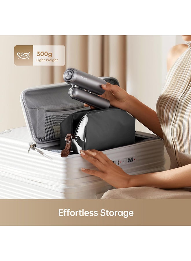 Dreame Dreame Pocket High Speed Hair Dryer, 3 Folding Shapes, 300g, 110,000 rpm Motor, 57°C Constant Temperature, 40 Seconds Drying, AHD51-GRAY  - Image 2
