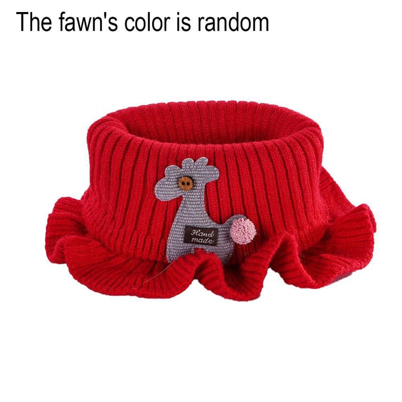 New autumn and winter children's cartoon knitted scarf, warm and windproof baby shawl, false collar neck warmer scarf - Image 1