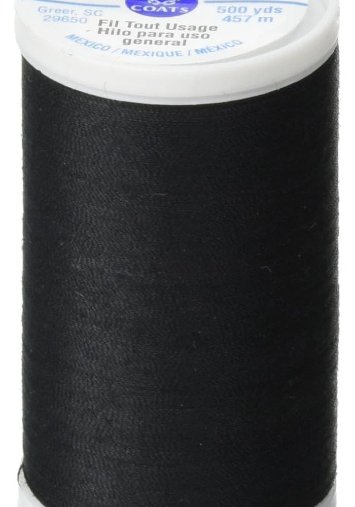 Coats Dual Duty XP General Purpose Thread - 500 Yards, Black