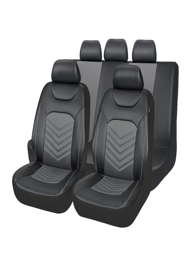 Sandfren Car Seat Cover Full Set, Comfortable Breathable 5D Mesh Fabric Vehicle Seat Cover, Airbag Compatible Automotive Interior Chair Protecter, Universal for SUV Sedan Truck - Image 1