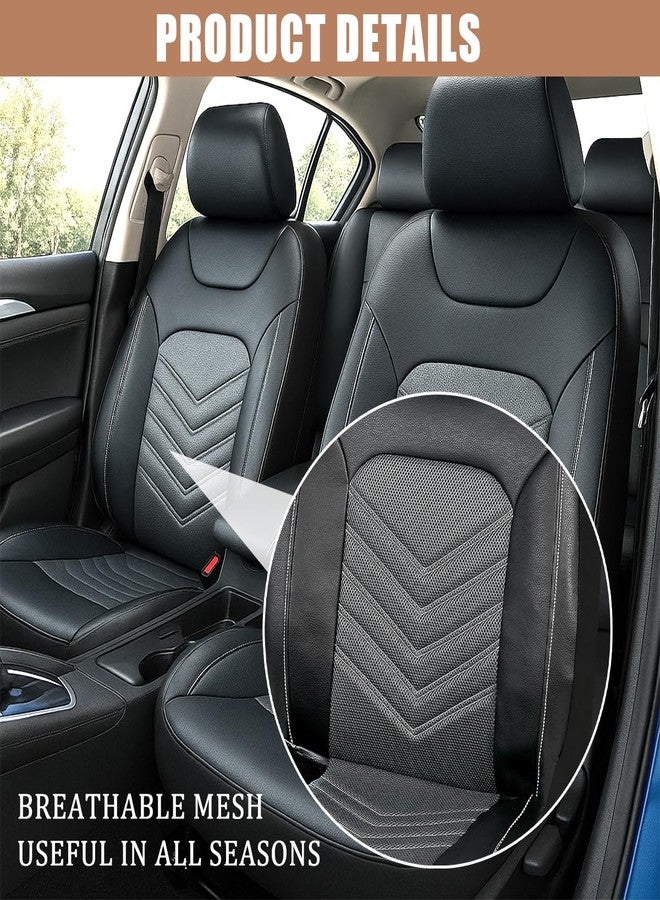 Sandfren Car Seat Cover Full Set, Comfortable Breathable 5D Mesh Fabric Vehicle Seat Cover, Airbag Compatible Automotive Interior Chair Protecter, Universal for SUV Sedan Truck - Image 4