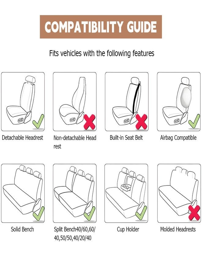 Sandfren Car Seat Cover Full Set, Comfortable Breathable 5D Mesh Fabric Vehicle Seat Cover, Airbag Compatible Automotive Interior Chair Protecter, Universal for SUV Sedan Truck - Image 5