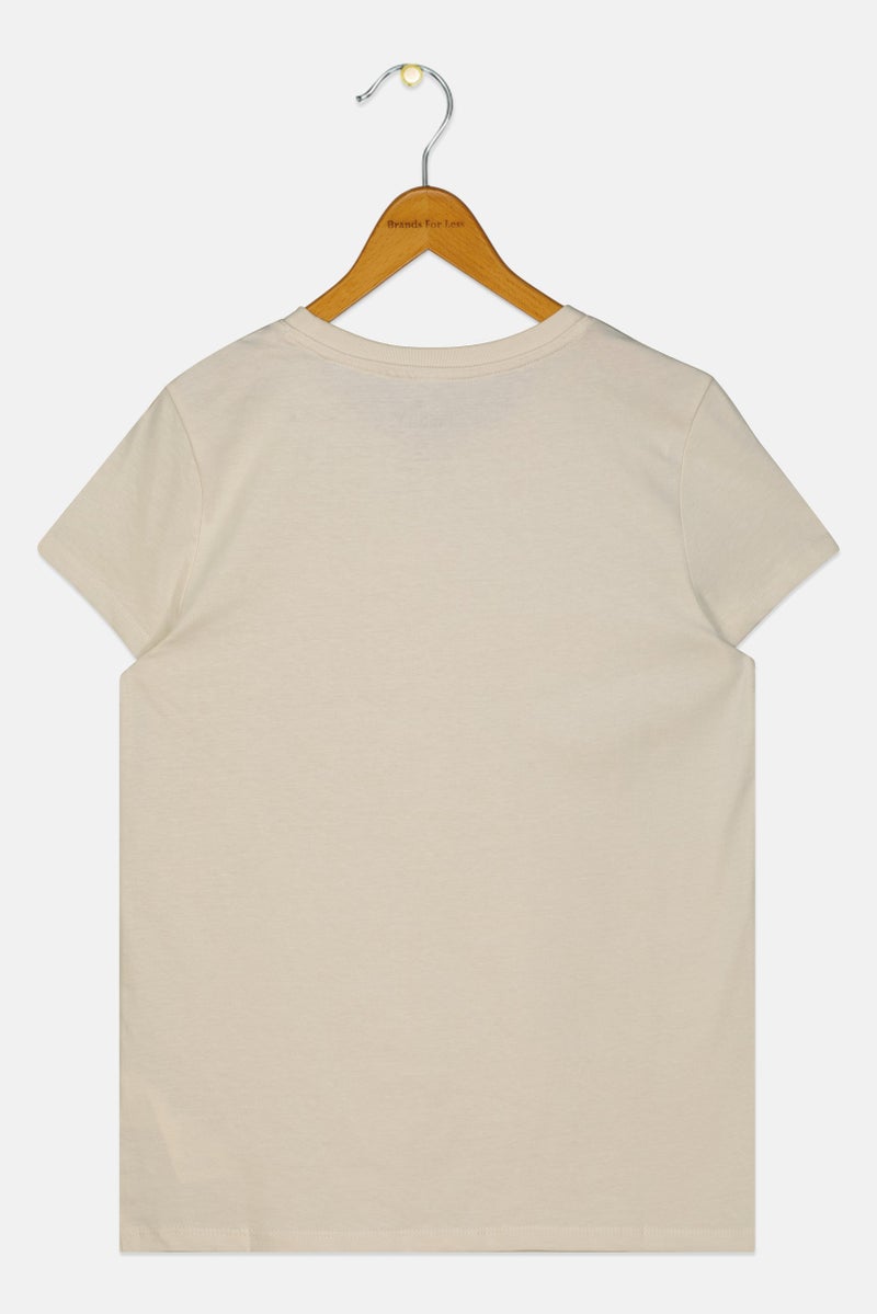 PUMA Kids Girl Sportswear Fit Short Sleeve Outdoor T-Shirt, Beige - Image 2