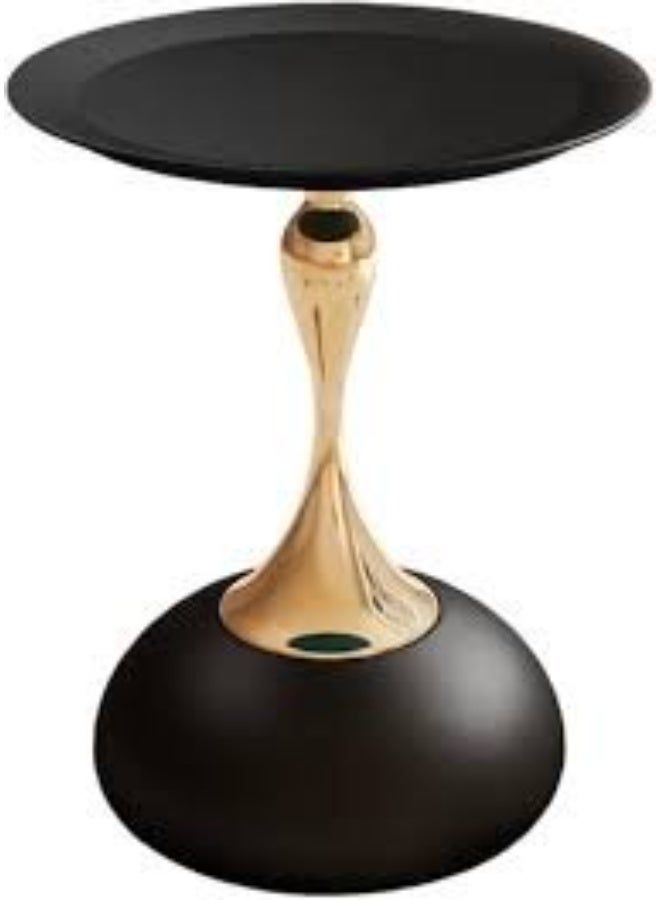 Round End Tables,Small Metal Side Table,Modern Decorative Pedestal Table for Living Room Bedroom(Black) - Image 1