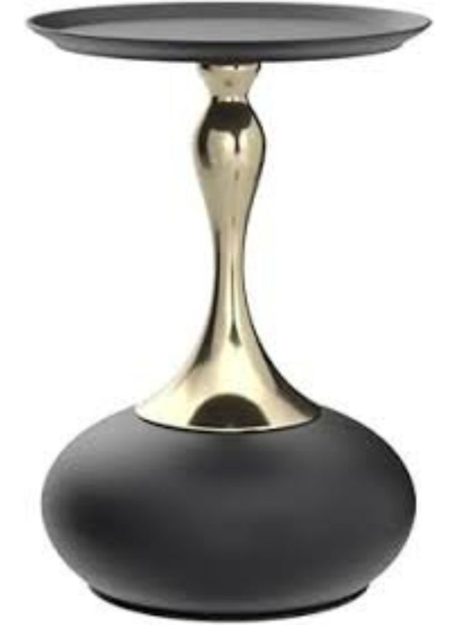 Round End Tables,Small Metal Side Table,Modern Decorative Pedestal Table for Living Room Bedroom(Black) - Image 4