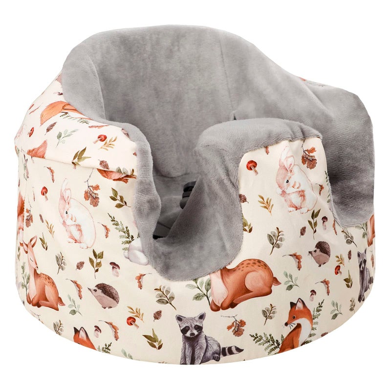 Jundetye Baby Seat Cover Compatible with Bumbo Seat, Soft Comfortable Seat Cover for Baby Girl Boy, Breathable Removable Cover for Baby Seat, Machine Washable, Watercolor Animal - Image 1