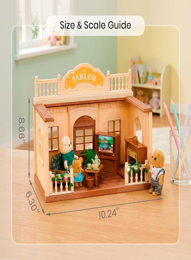 OLEOCA Family Parlor Doll House - Cozy Living Room Cabin with Bunny Figure, Sofa & Furniture, Modular Pretend Play Set for Kids Ages 3+ - Image 2