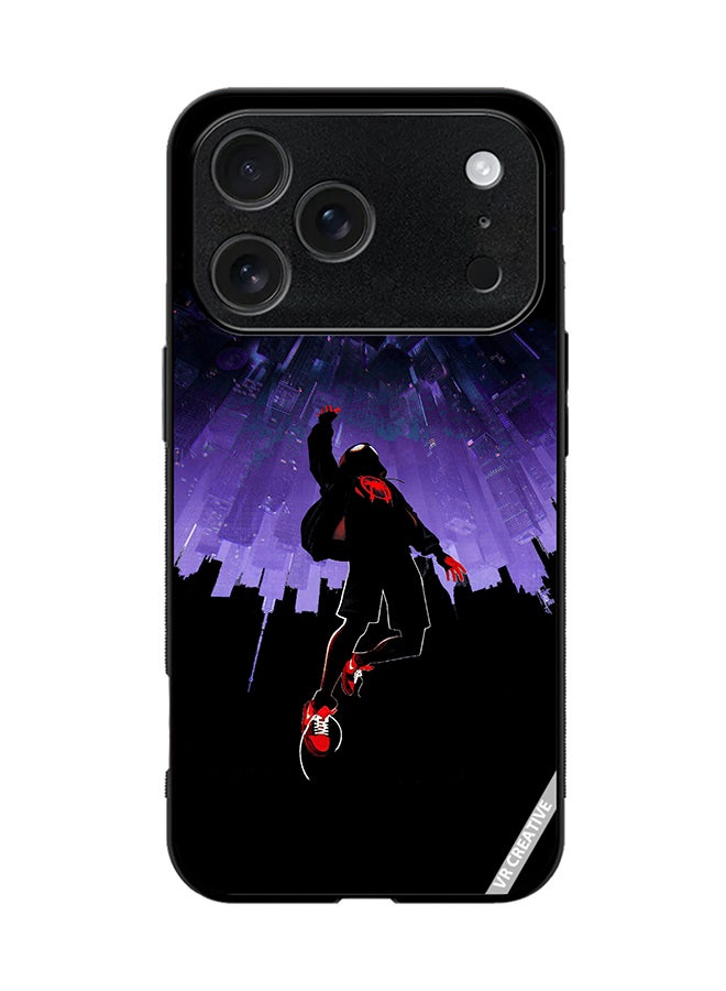 Protective Case Cover For Apple iPhone 17 Pro Spider-Man In Space Design Multicolour