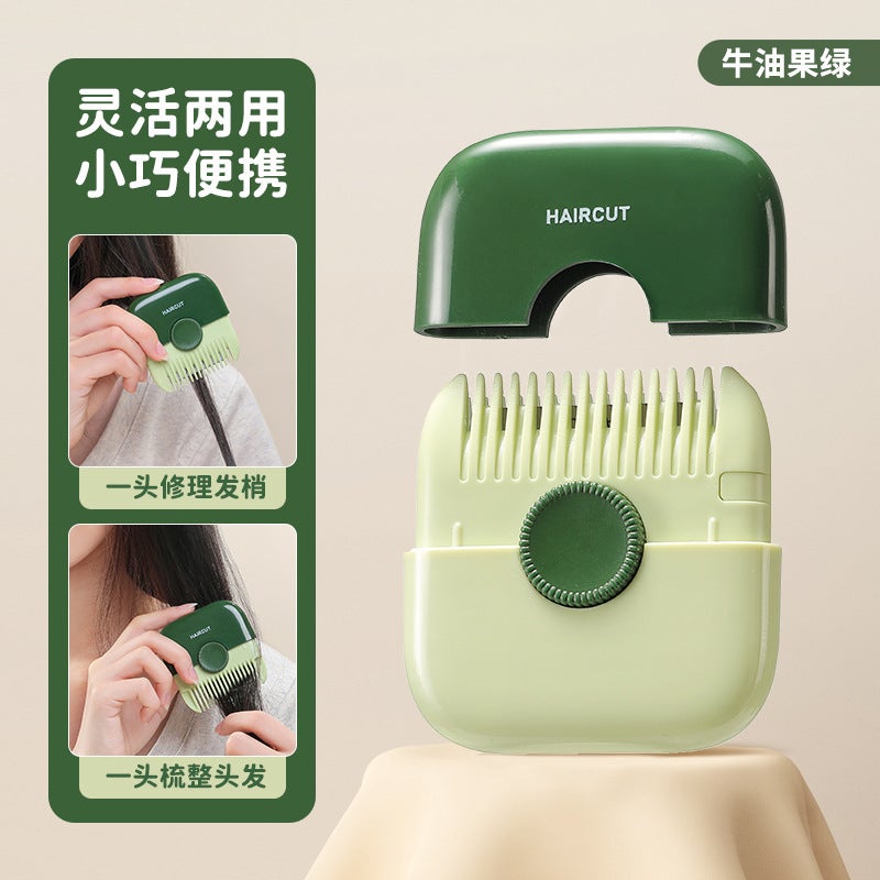 Generic Hairdresser Comb Multi-functional Two-in-One Household Girl's Trimming Broken Hair Split and Thin Cut Special Haircut Artifact Elegant Grey - Image 3