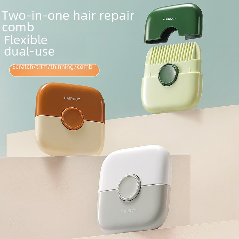 Generic Hairdresser Comb Multi-functional Two-in-One Household Girl's Trimming Broken Hair Split and Thin Cut Special Haircut Artifact Elegant Grey - Image 5