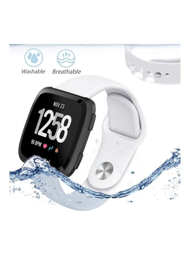 NIBEMINENT Silicone Replacement Strap Watchband For Fitbit Versa 2 / Lite White - Image 3