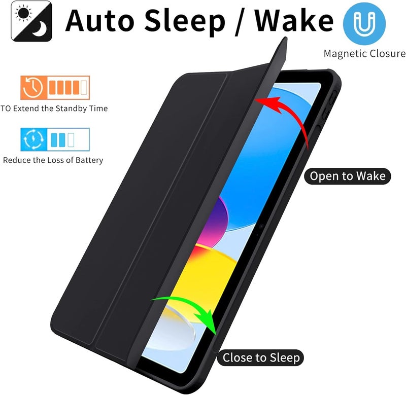 Boxome Tablet Case Cover for Apple iPad Pro 11 inch M4 (5th Gen) [Auto Sleep/Wake Cover] [Trifold Stand] - Black - Image 2