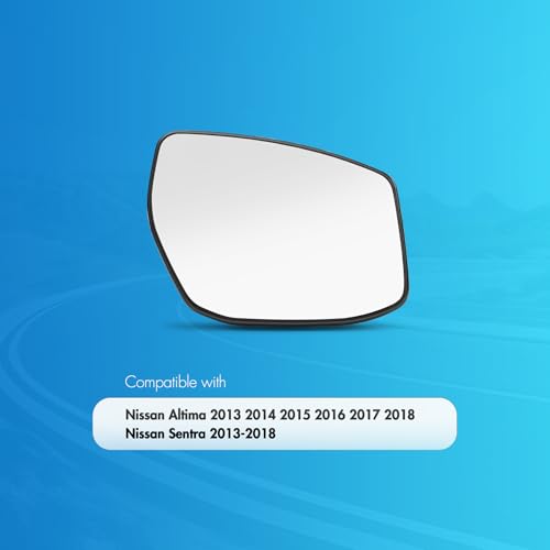 SNEMEEY Passenger Side Mirror Replacement for Nissan Altima 2013 2014 2015 2016 2017 2018, Nissan Sentra 2013-2018 - Right Side Mirror Glass with Backing Plate, Chrome, Power Heated, SN-TIANLAI1318 - Image 5