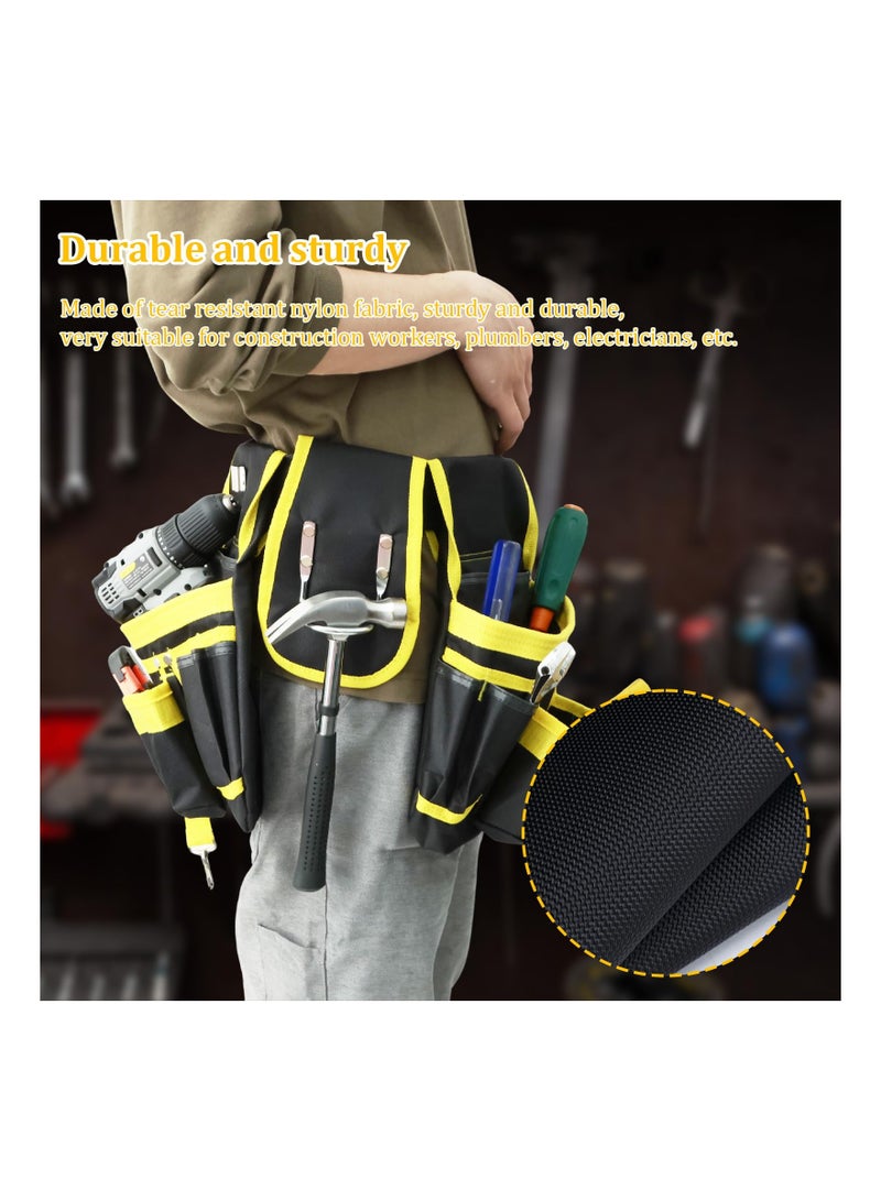 Tool Belt Tool Pouch, Oxford Cloth Heavy Duty Tool Bag with 26 Pockets, Adjustable Tool Pouch Bag, Detachable Tool Belt Multifunction Tool Bag for Carpenter Electrician Woodworker Dad Gift - Image 3