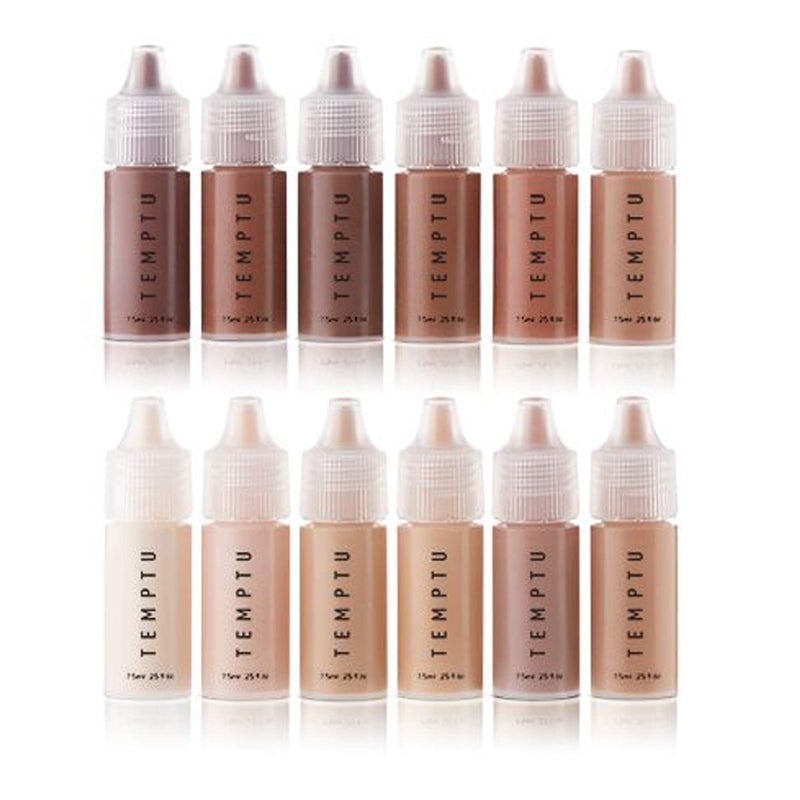 TEMPTU S/B Silicone-Based Airbrush Foundation: Professional Long-Wear Liquid Makeup, Sheer To Full Coverage For A Hydrated, Healthy-Looking Glow & Luminous, Dewy Finish On All Skin Types, 12 Bottles: Starter Set, 0.25 Fl Oz - Image 1
