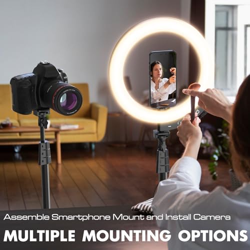 UBeesize Upgraded 12'' Ring Light with 62'' Tripod Stand and Magnetic Phone Holder,LED Selfie RingLight for iPhone with Wireless Remote,Circle Light for Tiktok/YouTube/Photography/Makeup/Live Stream - Image 5