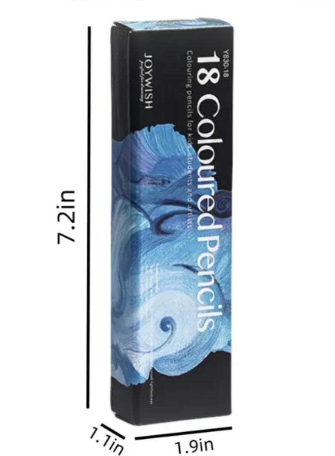 18 Colouring Pencils Set, Professional Coloured Pencils For Coloring Books, Soft Core, Ideal For Drawing Blending Shading, Color Pencils Set Colouring Pencils - Image 1