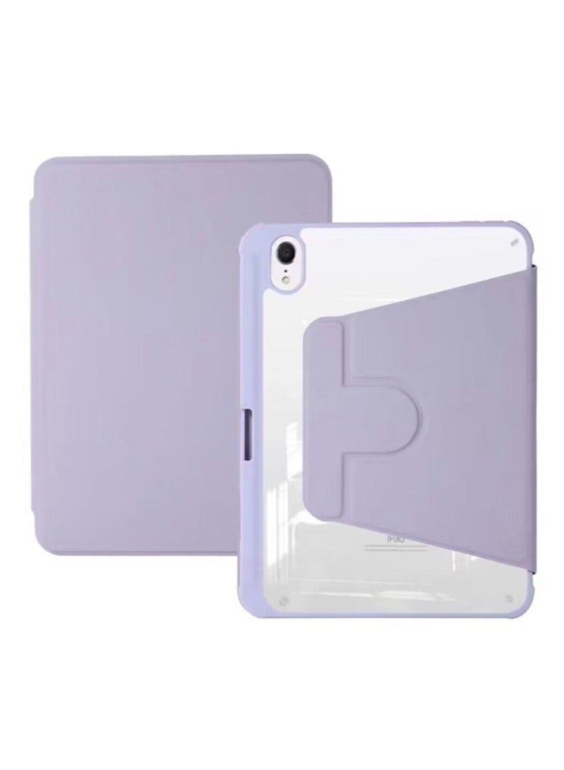 for iPad mini (2024/2021) 7th/6th 8.3-Inch  Case Cover, Tablet Protective Case With Pen Slot, Acrylic 360 ° Rotating Design, Automatic Wake-up/sleep, Soft Leather,Purple - Image 1